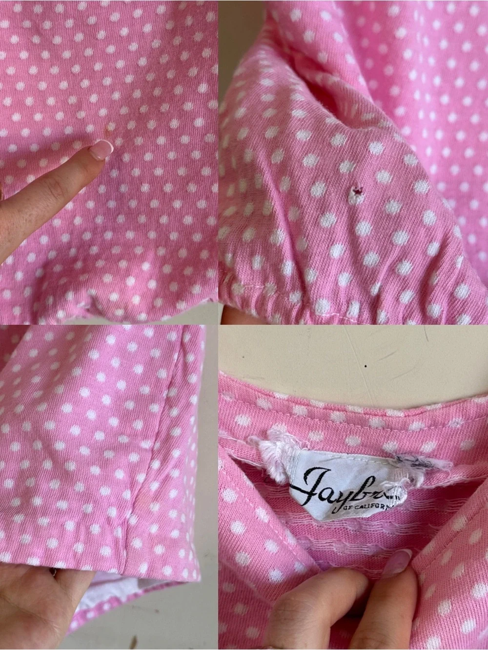 Vintage 60s pink polkadot matching set